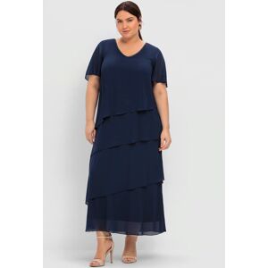 Robe de cocktail style superposé - Sheego - marine MARINE 46 - Publicité Robe de cocktail style superposé - Sheego - marine MARINE 46 - Publicité