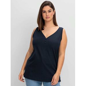 SHEEGO Grandes Tailles Débardeur - Casual en Coton avec V-Neck - Publicité SHEEGO Grandes Tailles Débardeur - Casual en Coton avec V-Neck - Publicité