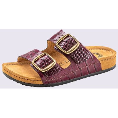Mules cuir vachette gaufré - Publicité Mules cuir vachette gaufré - Publicité