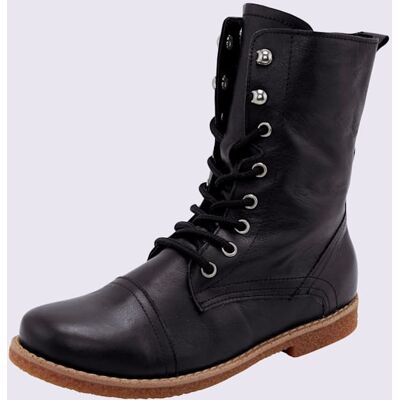 Bottines à lacets cuir nappa de vache - Publicité Bottines à lacets cuir nappa de vache - Publicité