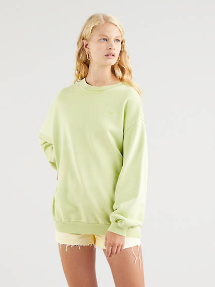 Levi's Melrose Slouchy Crew - Femme - Vert / Shadow Lime Garment Dye