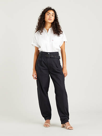 Levi's Tailor High Loose Taper Pants - Femme - Noir / Caviar