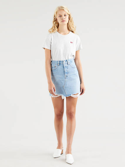 Levi's High Rise Deconstructed Skirt - Femme - Indigo clair / Luxor Heat