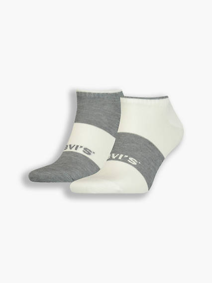 Levi's Unisex Low Cut Socks 2 Packs - Unisex - Multicolore / White/Grey