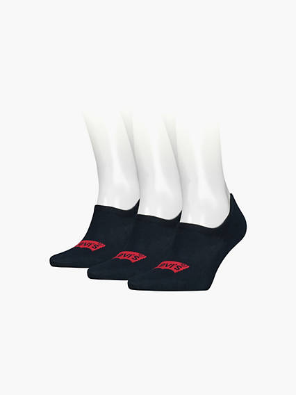 Levi's High Rise Batwing Socks 3 Pack - Unisex - Bleu / Navy