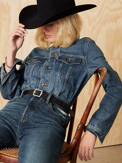 Levi's The Original Trucker Jacket - Femme - Indigo moyen / Soft As Butter