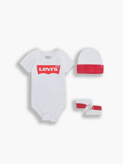 Levi's Baby Classic Batwing Set 3 Piece - Unisex - Blanc / White