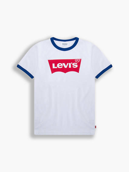 Levi's Kids Batwing Ringer Tee - Homme - Blanc / White