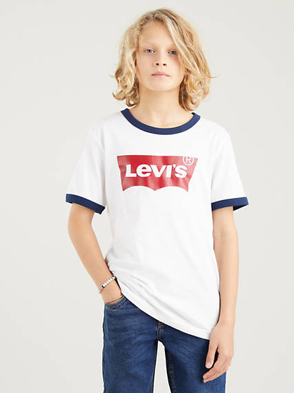 Levi's Teenager Batwing Ringer Tee - Homme - Blanc / White