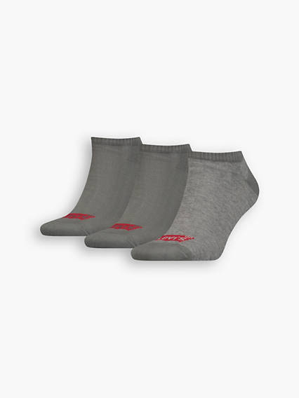 Levi's Batwing Low Cut Socks 3 Pack - Homme - Noir / Middle Grey Melange