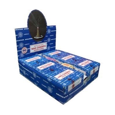 Pack de 12 boites d'encens en cônes satya nag champa - Publicité Pack de 12 boites d'encens en cônes satya nag champa - Publicité