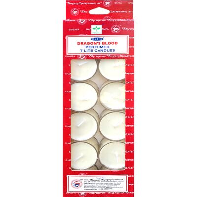 Lot de 12 bougies parfumées Satya sang de dragon - Publicité Lot de 12 bougies parfumées Satya sang de dragon - Publicité
