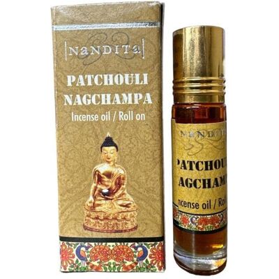 Huile parfumée nandita patchouli nag champa - Publicité Huile parfumée nandita patchouli nag champa - Publicité