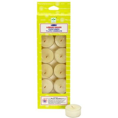 Lot de 12 bougies parfumées Satya lemon grass (citronnelle) - Publicité Lot de 12 bougies parfumées Satya lemon grass (citronnelle) - Publicité