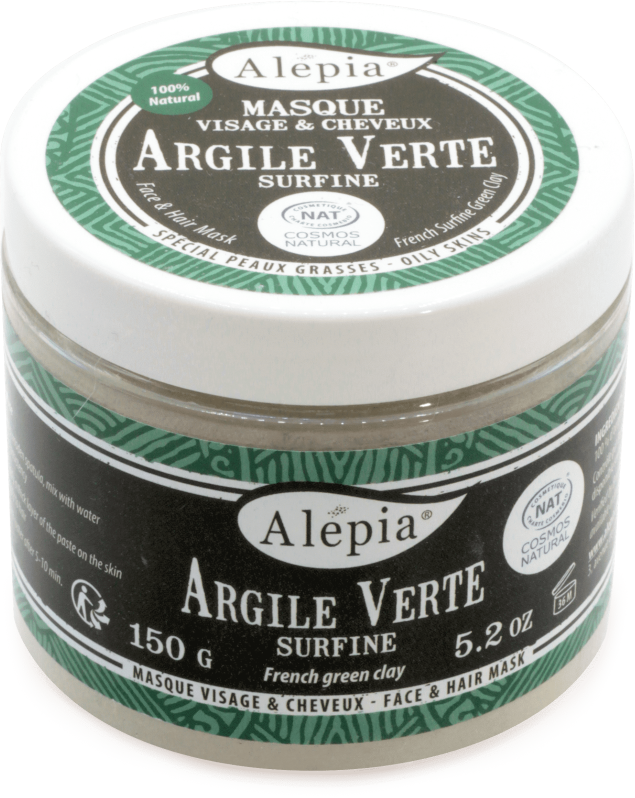 Alépia Argile verte en poudre – Pot 150Gr - Masque Visage et Cheveux - Alépia