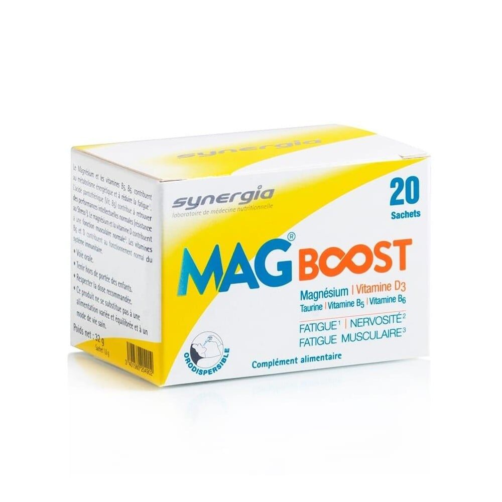 Synergia MagBoost ? 20 Sachets - Contre la Fatigue physique ou musculaire - Synergia