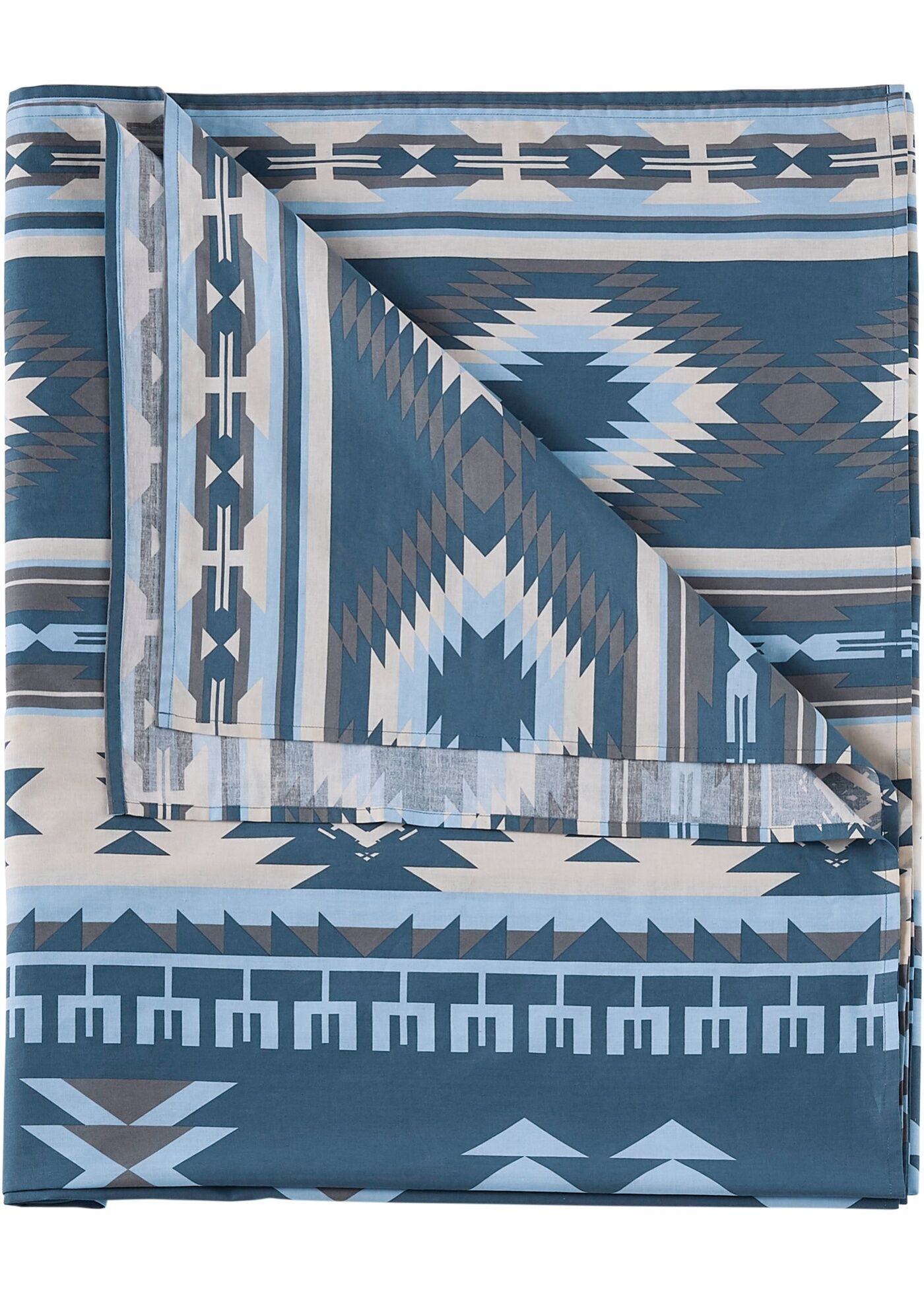 bonprix Dessus de lit à motif ethnique bleu 1 (210/140 cm)/2 (280/210 cm)/3 (Lot de 2 oreiller 40/40 cm)
