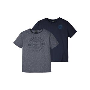 bonprix Lot de 2 T-shirts confort pour le ventre bleu 44/46 (S)/48/50 (M)/52/54 (L)/56/58 (XL)/60/62 (XXL)/64/66 (3XL)/68/70 (4XL)
