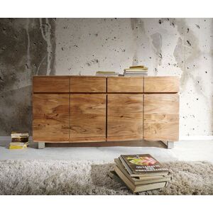 DELIFE Buffet Live-Edge 172 cm acacia nature 4 portes 4 tiroirs buffet