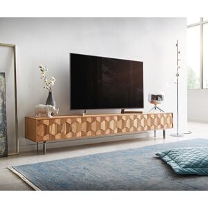 DELIFE Buffet bas Fevo 220 cm acacia nature 4 portes flottant