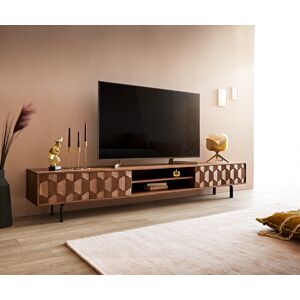 DELIFE Buffet bas Fevo 240 cm acacia marron 4 portes Pied-L