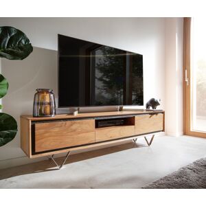 DELIFE Buffet bas Stonegrace 175 cm acacia nature 2 portes 1 compartiment 1 tiroir...