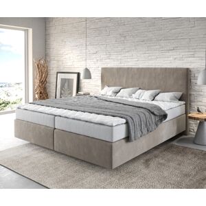 DELIFE Lit-a-sommier-tapissier Dream-Well 180x200 cm en microfibre beige