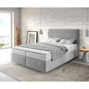 DELIFE Lit-a-sommier-tapissier Dream-Well 140x200 cm gris avec matelas et surmatelas