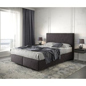 DELIFE Lit-a-sommier-tapissier Dream-Well 140x200 cm noir avec matelas et surmatelas