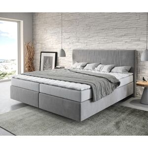 DELIFE Lit-a-sommier-tapissier Dream-Well 180x200 cm gris avec matelas et surmatelas