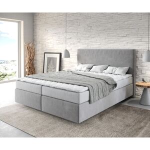 DELIFE Lit-a-sommier-tapissier Dream-Well 180x200 cm gris avec matelas et surmatelas