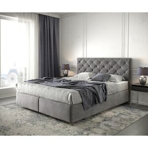 DELIFE Lit-a-sommier-tapissier Dream-Great 160x200 cm en microfibre taupe