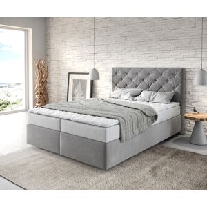 DELIFE Lit a sommier tapissier Dream-Great 140x200 Microfibre gris