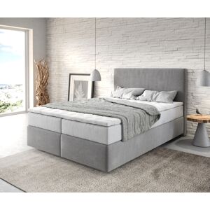 DELIFE Lit-a-sommier-tpaissier Dream-Well 140x200 cm Microfibre Gris avec matelas...