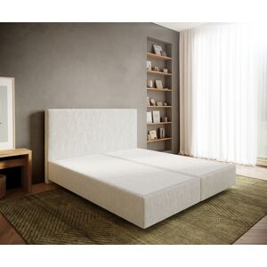 DELIFE Cadre-de-lit-a-sommier-tapissier Dream-Well 180x200 cm Boucle Creme-Blanc
