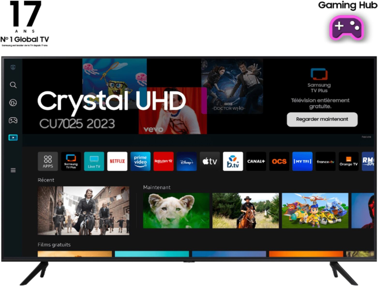 Samsung TV Crystal UHD 43" 43CU7025 2023, 4K, Smart TV