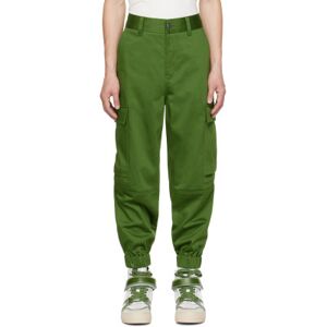 AMI Paris Pantalon cargo vert à revers élastiques - L