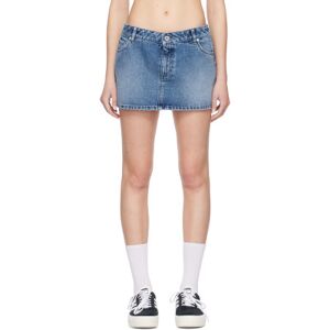 HALFBOY Mini-jupe bleue en denim à braguette à glissière - WAIST US 27 - Publicité