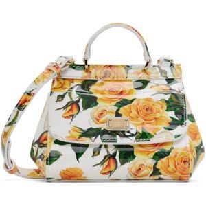 "Dolce&Gabbana; Enfant   Mini sac Sicily blanc et jaune à motif fleuri imprimé" - UNI - Publicité