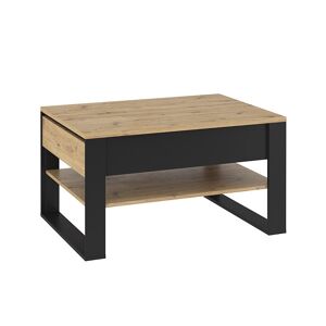 libolion Table basse avec tiroirs latéraux QUANT en chêne artisan style loft chêne artisan - Publicité