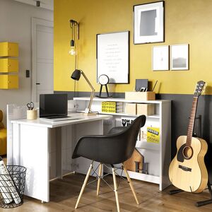 libolion Bureau modulable couleur blanc mat spécial home office blanc - Publicité
