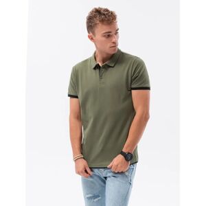 Ombre Polo uni manches coutes S1382 olive - XL /