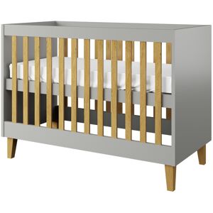 Nateo Concept Lit bébé 60x120 DREAM - Gris/Chêne