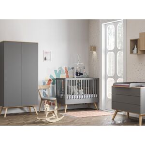 Nateo Concept Chambre bébé complète NATURE - Ardoise/Chêne