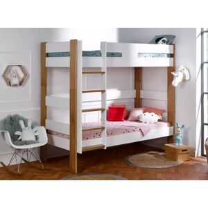 Nateo Concept Lit superposé 90x190 CODY – Blanc/Bois