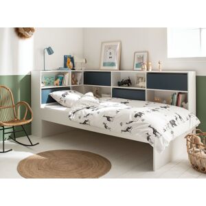 Nateo Concept Lit enfant avec rangement 90x190 MANLY - Blanc/Bleu