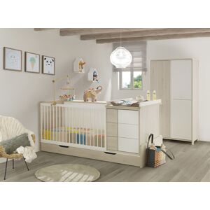 Nateo Concept Lit bébé combiné évolutif 70x140 SALTO - Pin blanchi