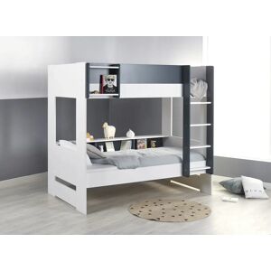 Nateo Concept Lit superposé avec rangement 90x190 MANLY - Blanc/Bleu