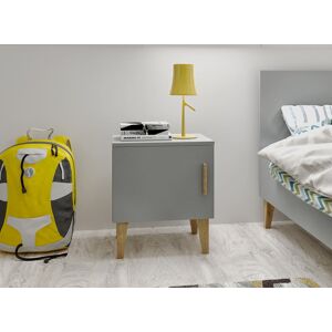 Nateo Concept Chevet 1 porte DREAM - Gris/Chêne