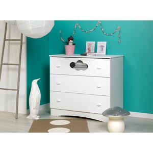 Nateo Concept Commode 3 tiroirs CLOUD – Blanc